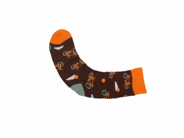 Bambus-Socken: Fahrräder - Braun, 41-45 Bambus Socken: Fahrräder Braun, 41 45