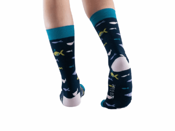 Bambus-Socken: Fische - blau, 36-40 Bambus Socken: Fische blau, 36 40