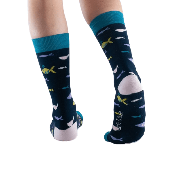 Bambus-Socken: Fische - blau, 36-40 Bambus Socken: Fische blau, 36 40