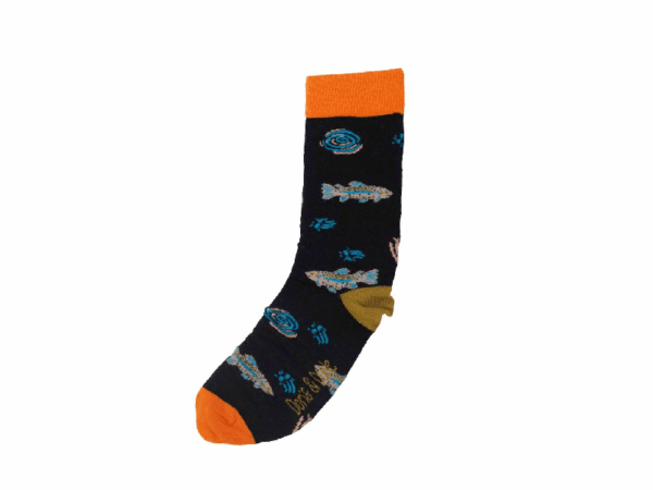 Bambus-Socken: Fische - schwarz, 41-45 Bambus Socken: Fische schwarz, 41 45