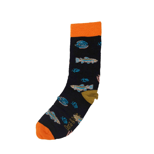 Bambus-Socken: Fische - schwarz, 41-45 Bambus Socken: Fische schwarz, 41 45