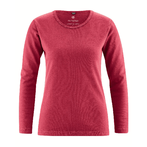 HempAge - Basic Langarmshirt barolo, L