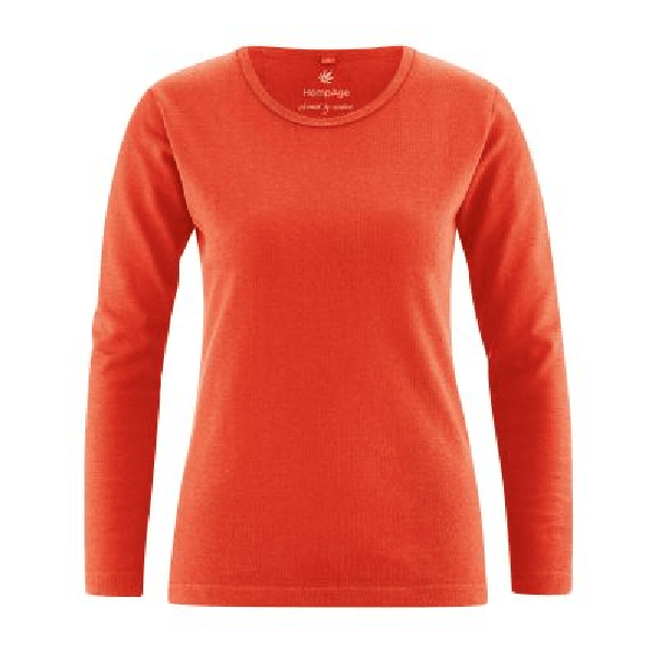 HempAge - Basic Langarmshirt brick, L