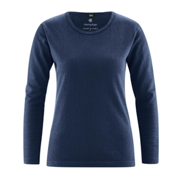 HempAge - Basic Langarmshirt navy, L