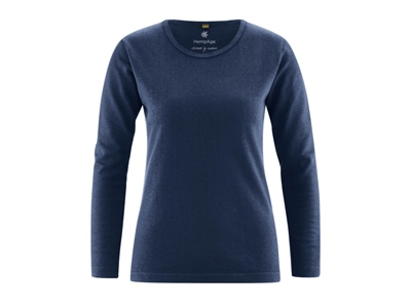 HempAge - Basic Langarmshirt navy, L