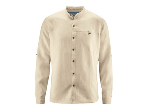 Stehkragenhemd 100% Hanf