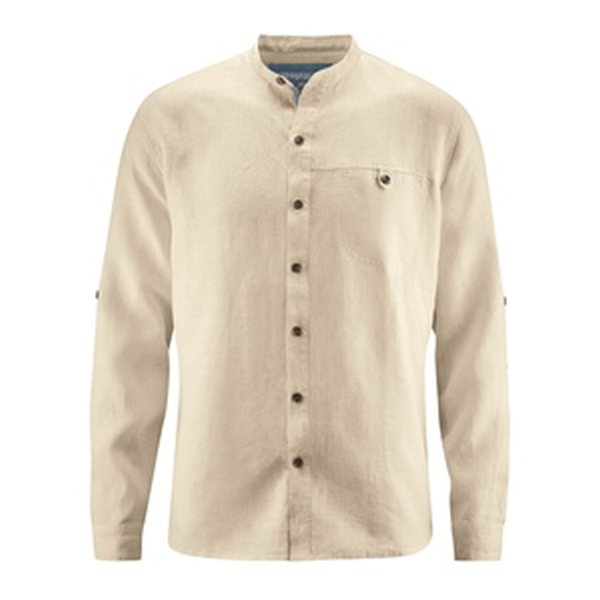 Stehkragenhemd 100% Hanf