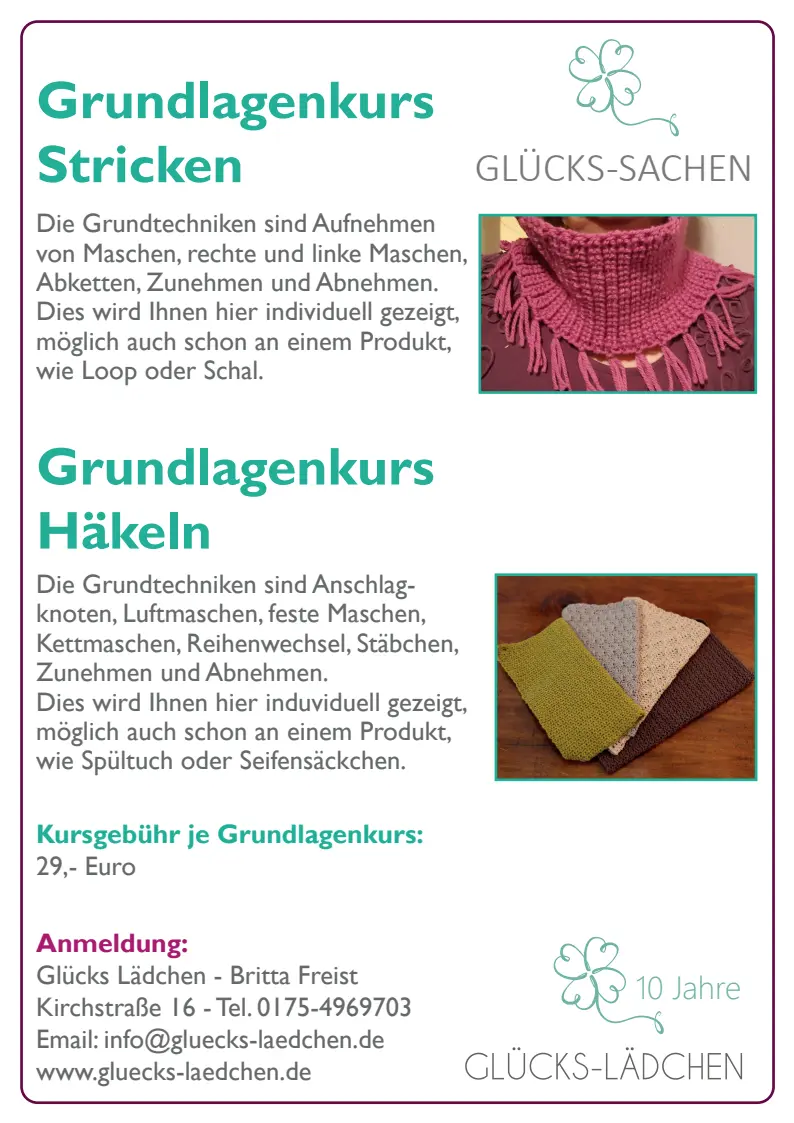 Flyer_Grundlagenkurs Stricken und Häkeln 2026