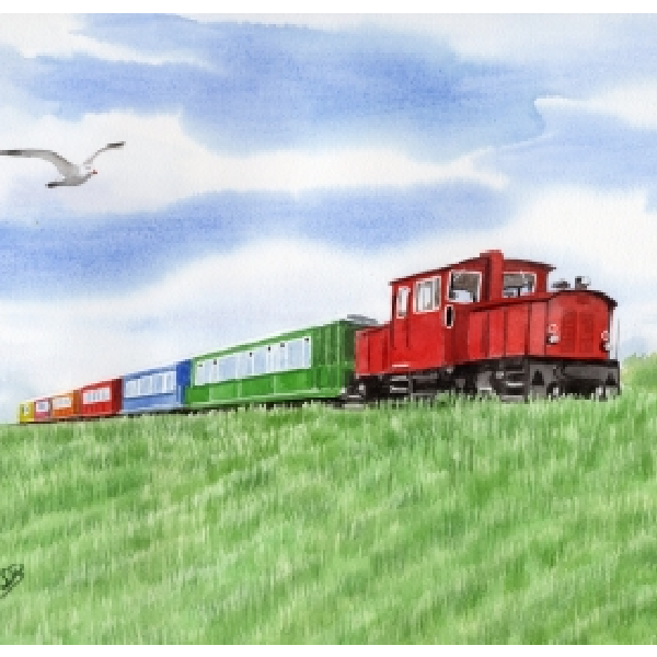 Postkarte: Inselbahn