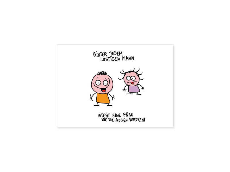 Postkarte: Hinter jedem Mann