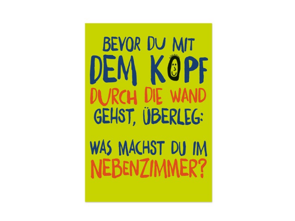 Postkarte: Mit dem Kopf