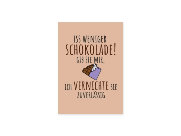 2810 Postkarte: Weniger Schokolade