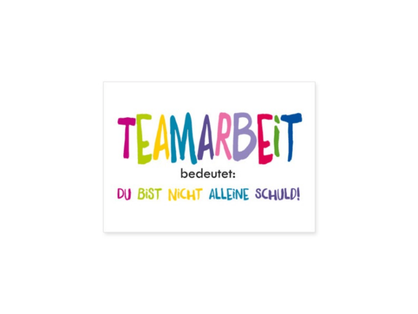 Postkarte: Teamarbeit