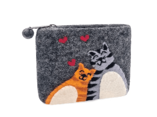 Filzbeutel: 2 Katzen