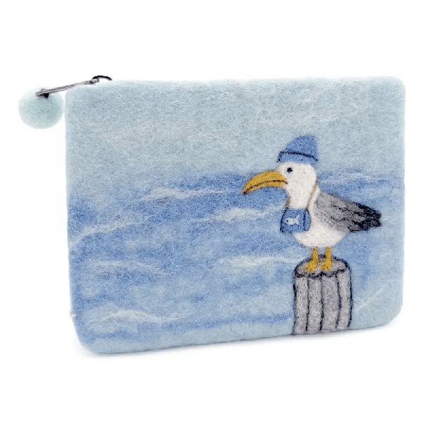 4062279216083 Filzbeutel: Möwe am Meer