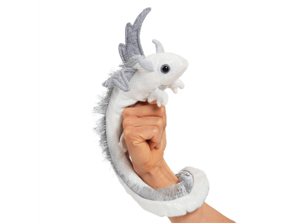 Fingerpuppen-Armband: weißer Drache