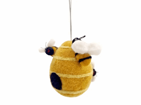 Filzanhänger: Bienenkorb Filzanhänger: Bienenkorb