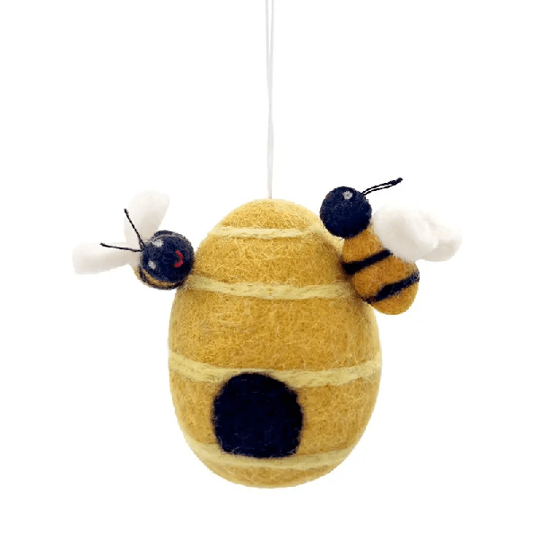 Filzanhänger: Bienenkorb Filzanhänger: Bienenkorb