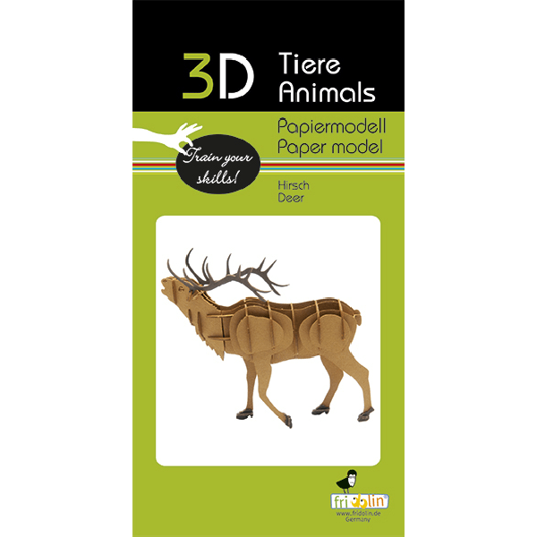 Hirsch Fridolin - 3D-Papiermodell: Hirsch