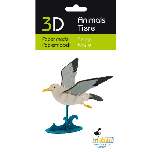 Fridolin - 3D-Papiermodell: Möwe