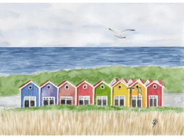 Postkarte: Bunte Buden Postkarte: Bunte Buden