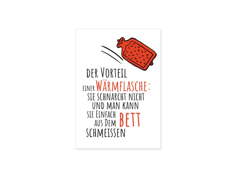 Postkarte: Vorteile einer Wärmflasche
