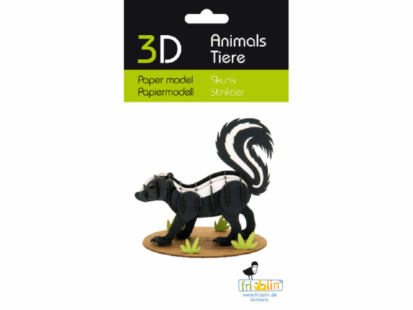 Stinktier Fridolin - 3D-Papiermodell: Stinktier