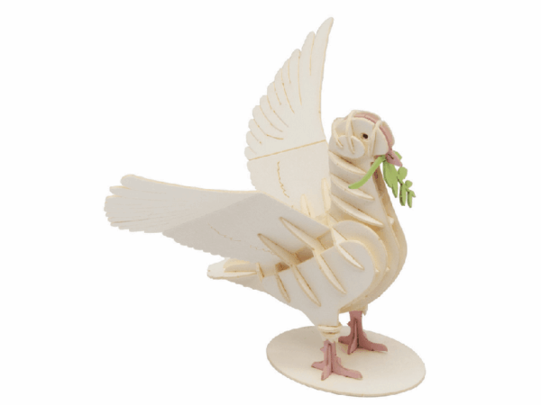 Weiße Taube Fridolin - 3D-Papiermodell: Weiße Taube