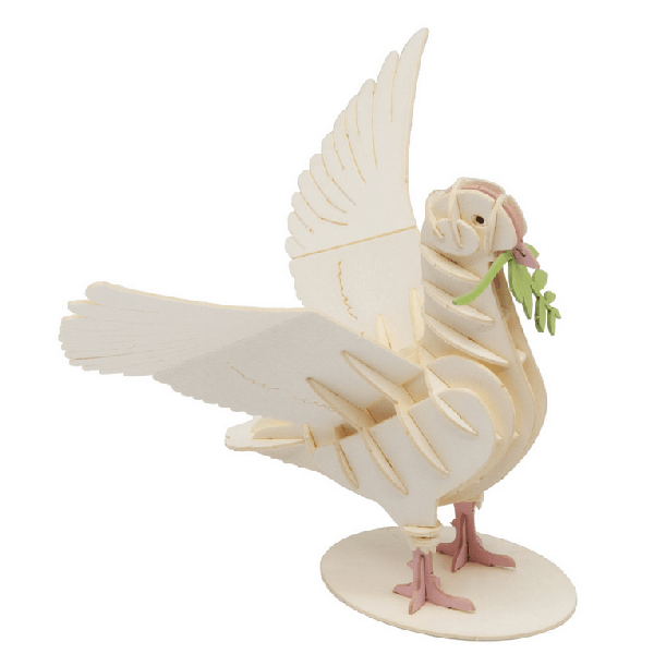 Weiße Taube Fridolin - 3D-Papiermodell: Weiße Taube