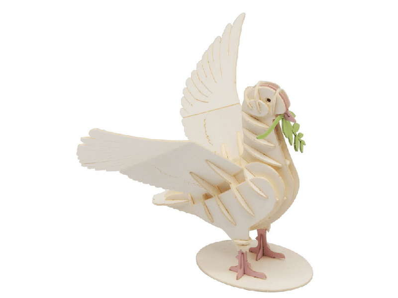Fridolin - 3D-Papiermodell: Weiße Taube