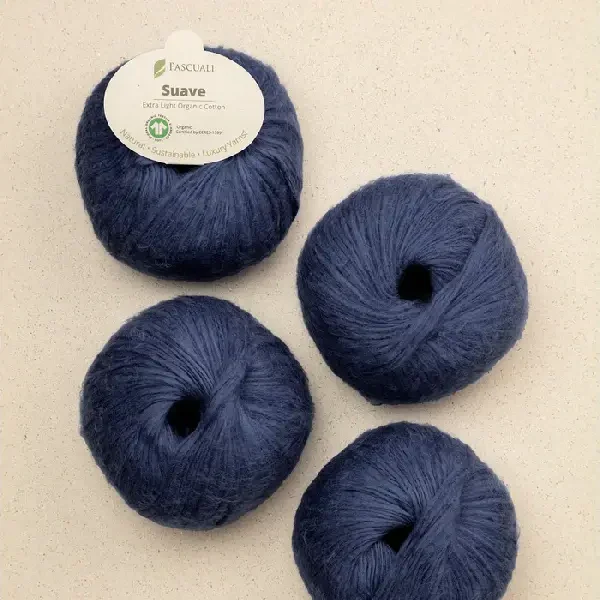 Wolle - Selected Yarns: Suave 100% Bio Baumwolle mit Kashmir Feeling Navy