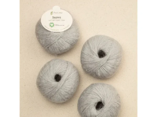 Suave - 100% Bio-Baumwolle mit Kashmir-Feeling - Silber Wolle - Selected Yarns: Suave 100% Bio Baumwolle mit Kashmir Feeling Silber